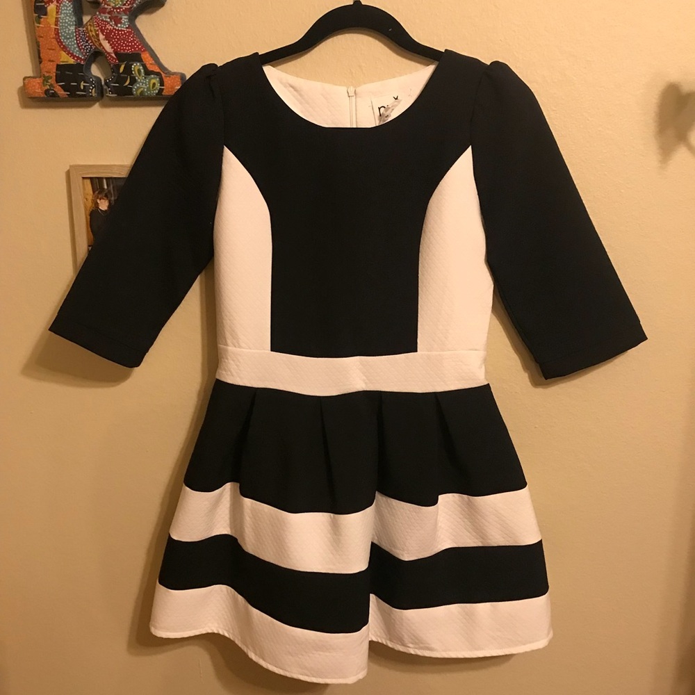 Black and white cocktail dress